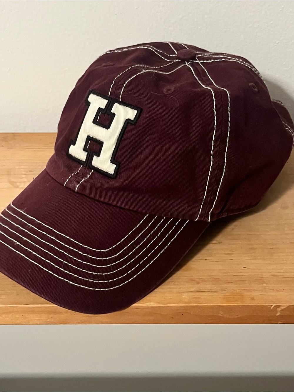 Harvard University ‘47 Twins Maroon Baseball Cap with White H Patch